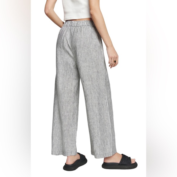 NEW Reformation Ava Stripe Wide Leg Linen Pants - Picture 3 of 9